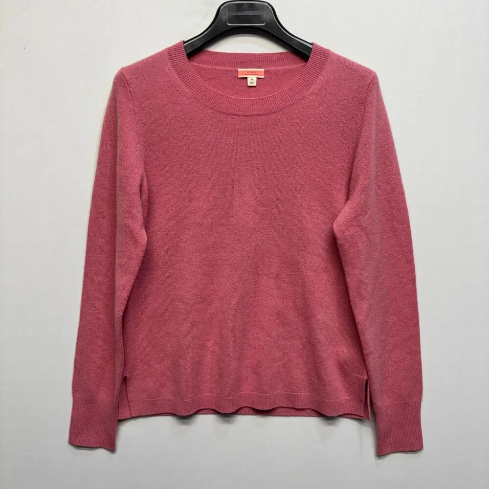J. Crew Women 100% Cashmere Sweater Size Medium Pink C117 -25